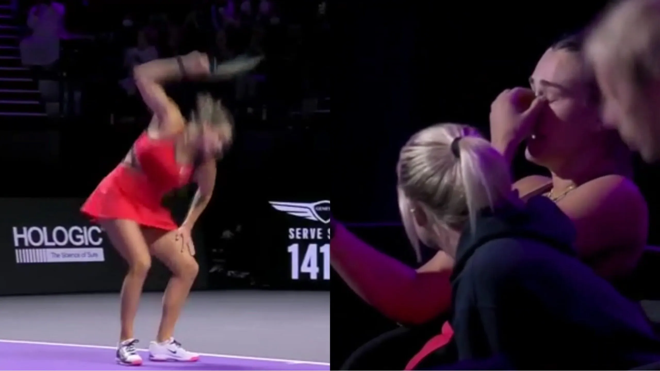 Arnya Sabalenka angrily smashed racket & crying after losing match against Elena Rybakina at WTA Final