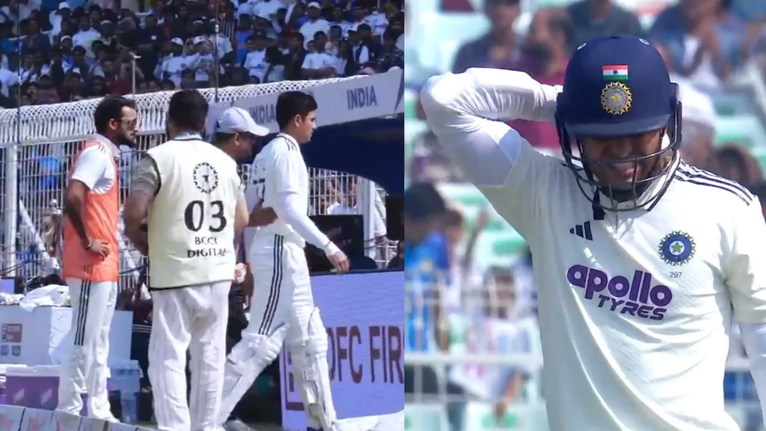 Shubman Gill walk off ground after got injury on his neck, India vs South Africa 1st Test, Ind vs SA